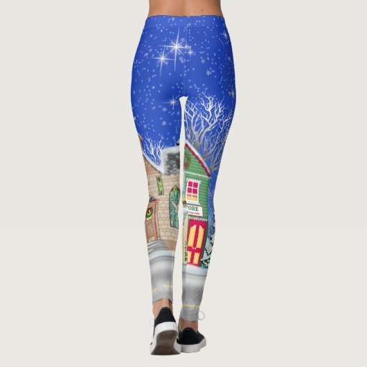 Kerstdorpje Plezier leggings (Achterkant)