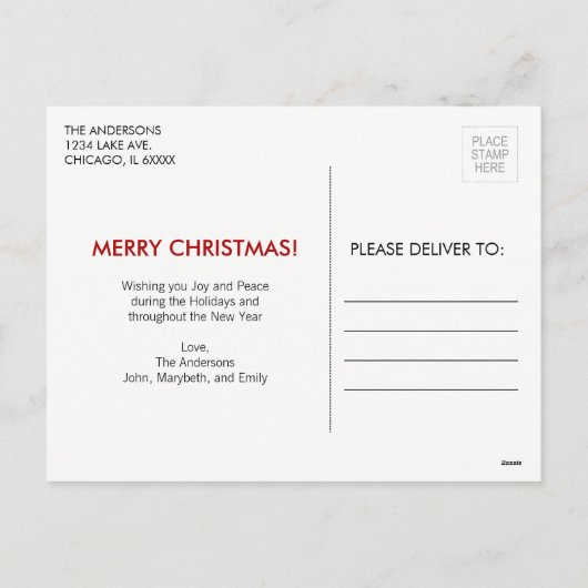 Kerstdorpsfeestdag Briefkaart (Achterkant)