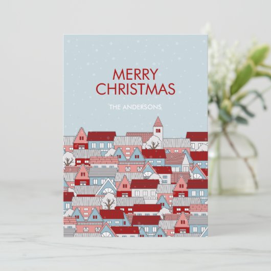 Kerstdorpsfeestdag Kaart (Staand voorkant)