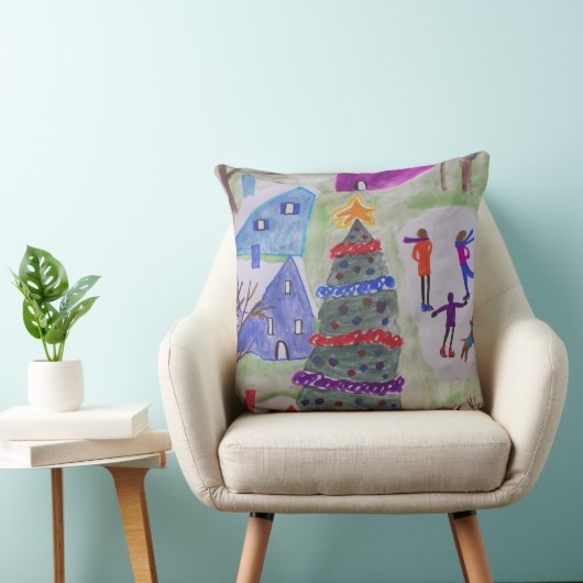 Kerstdorpslang Kussen (Stoel)