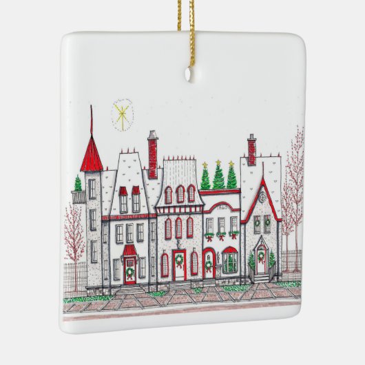 Kerstdorpswinkels Keramisch Ornament (Rechts)