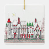 Kerstdorpswinkels Keramisch Ornament (Achterkant)