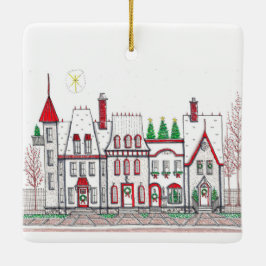 Kerstdorpswinkels Keramisch Ornament