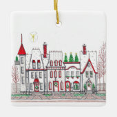 Kerstdorpswinkels Keramisch Ornament (Voorkant)