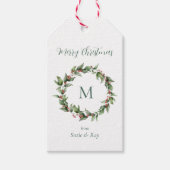 Kerstdraad Monogram Kerstmis Cadeaulabel (Voorkant)