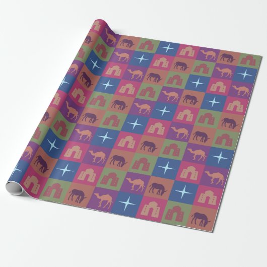 Kerstdraad rol cadeaupapier (Uitgerold)