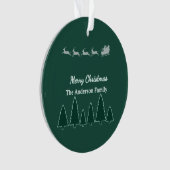 Kerstdraai Familie Ronde Gloed Ornament (voorkant)
