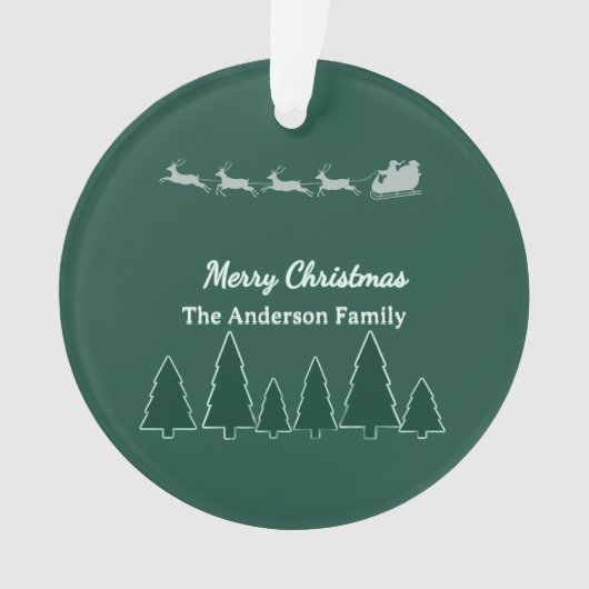 Kerstdraai Familie Ronde Gloed Ornament (voorkant)