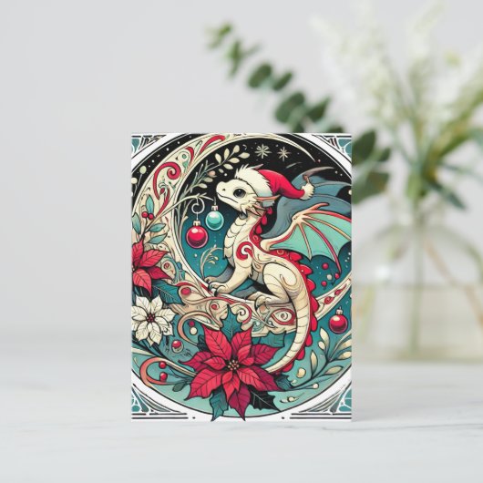 Kerstdraak Briefkaart (Staand voorkant)