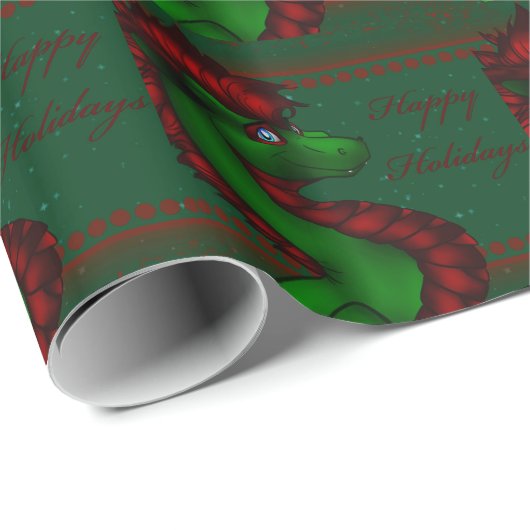 Kerstdraak Cadeaupapier (Rol Hoek)