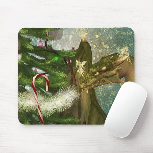 Kerstdraak en feesten muismat (Met muis)