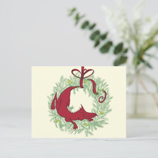 Kerstdraak Feestdagenkaart (Staand voorkant)