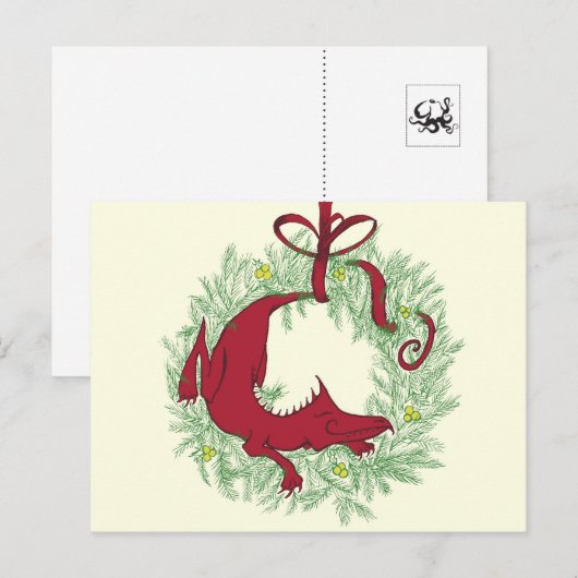 Kerstdraak Feestdagenkaart (Voorkant / Achterkant)