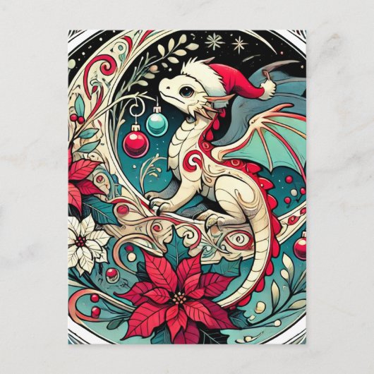 Kerstdraak Feestdagenkaart (Voorkant)