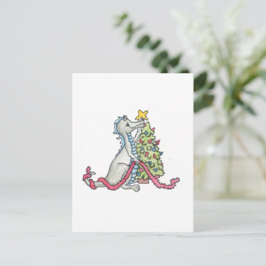 Kerstdraak Feestdagenkaart (Staand voorkant)