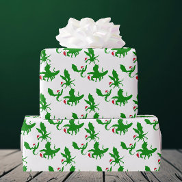 Kerstdraak in Santa Hats Cool Fantasy Cadeaupapier