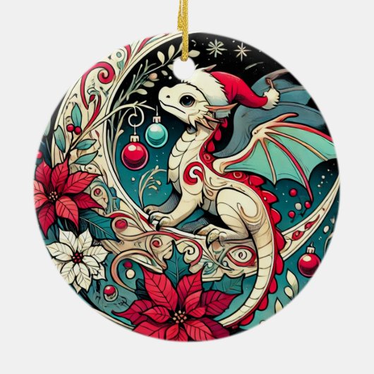 Kerstdraak Keramisch Ornament (Achterkant)