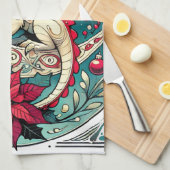 Kerstdraak Theedoek (Quarter Fold)