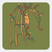 Kerstdraak Vierkante Sticker (Voorkant)