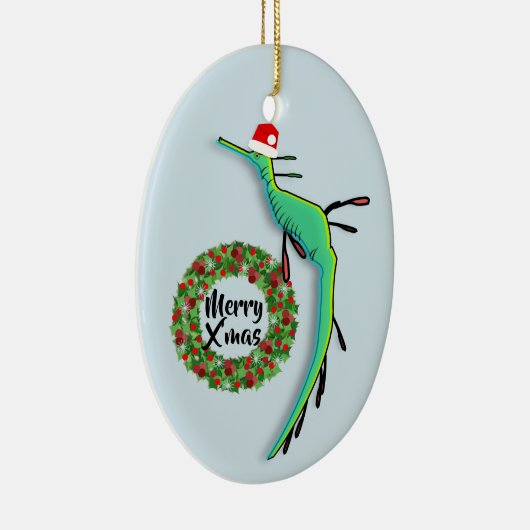 kerstdraak Zee Keramisch Ornament (Rechts)