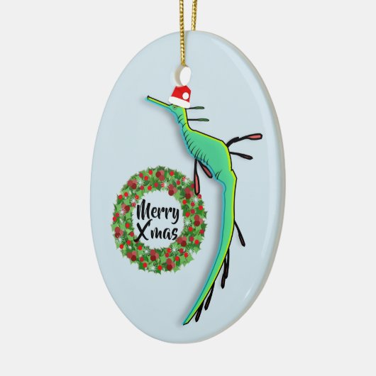 kerstdraak Zee Keramisch Ornament (Links)