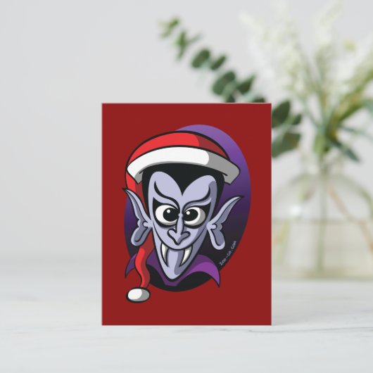 Kerstdracula Feestdagenkaart (Staand voorkant)