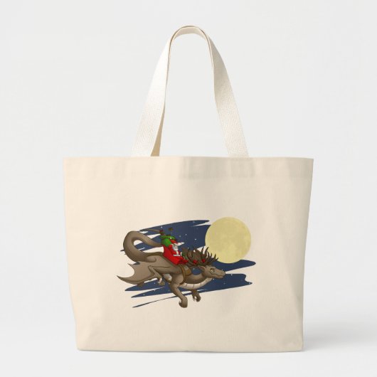 kerstdrakentas grote tote bag (Voorkant)