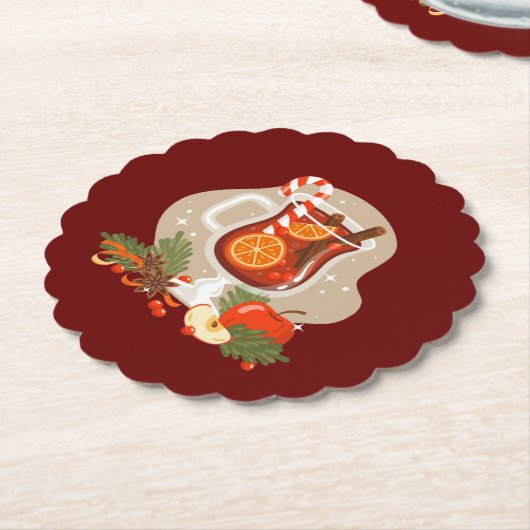 kerstdrank kartonnen onderzetters (Gekanteld)