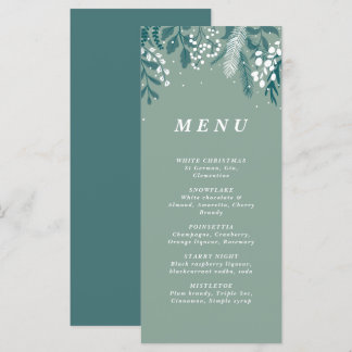 Kerstdrankkaart met berijpte Eucalyptus  Menu