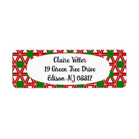 Kerstdriehoek Quilt Etiket (Voorkant)