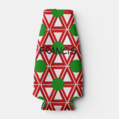 Kerstdriehoek Quilt Flesjeskoeler (Voorkant)