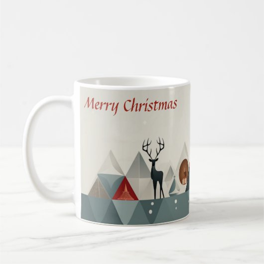 Kerstdriehoek Riddle: Minimal Christmas Cup Koffiemok (Links)