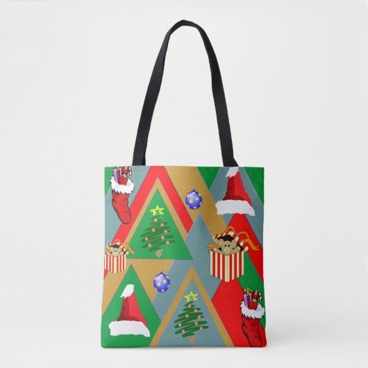 Kerstdriehoeken plus Canvas tas (Voorkant)