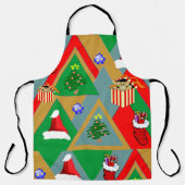 Kerstdriehoeken plus kerstgeschut schort (Voorkant)