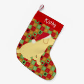 Kerstdrit gele labrador Puppy Kleine Kerstsok (Voorkant (Hangend))