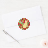 Kerstdrit gele labrador Puppy Ronde Sticker (Envelop)