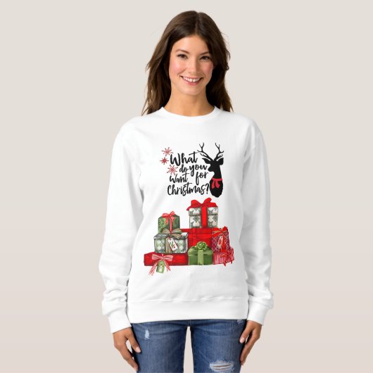 Kerstdroger en gevlekte Cadeaus Trui (Voorkant volledig)