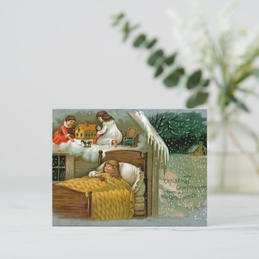 kerstdromen feestdagenkaart (Staand voorkant)