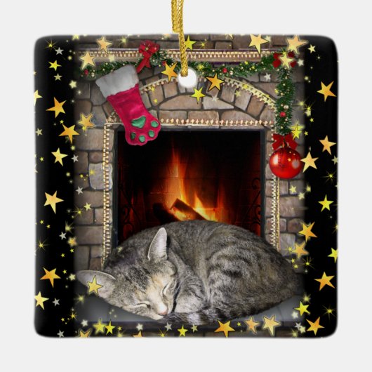 kerstdromen keramisch ornament (Voorkant)