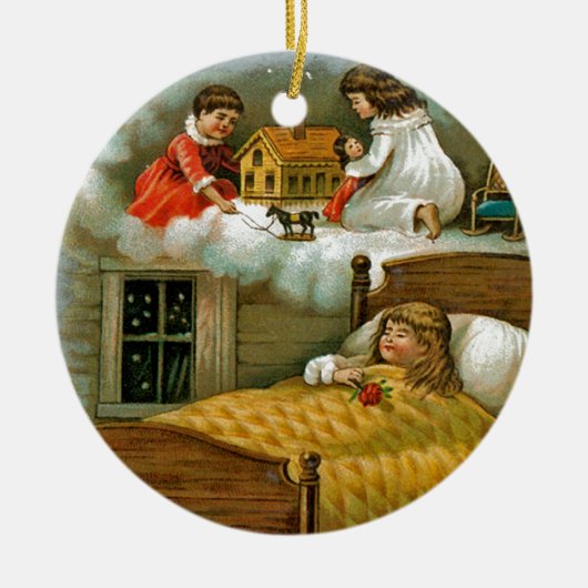 kerstdromen keramisch ornament (Voorkant)