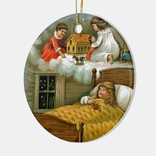 kerstdromen keramisch ornament (Links)
