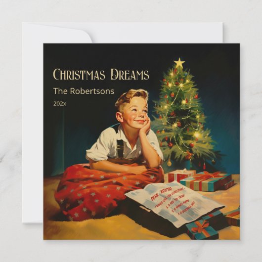 Kerstdromen nostalgische vakantie Kaart (Voorkant)