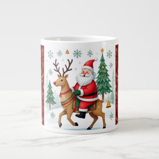 Kerstdromen, vrolijke kerst Giant Coffee Mok (Voorkant)