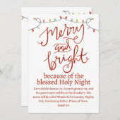 Kerstdroog en Bright-nachtrood script Feestdagenkaart (Voorkant / Achterkant)