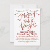 Kerstdroog en Bright-nachtrood script Notitiekaartje (Voorkant)