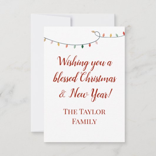 Kerstdroog en Bright-nachtrood script Notitiekaartje (Achterkant)