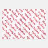 Kerstdroog wit achtergrond rood schrift inpakpapier vel (Voorkant 3)