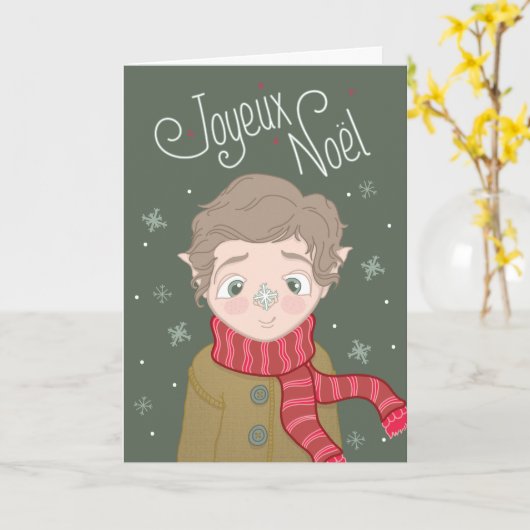 Kerstdroom - Kerstelfje Kaart (Gele Bloem)