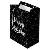 Kerstdroom met glanzend groene lint medium cadeauzakje (Achterkant Gekanteld)