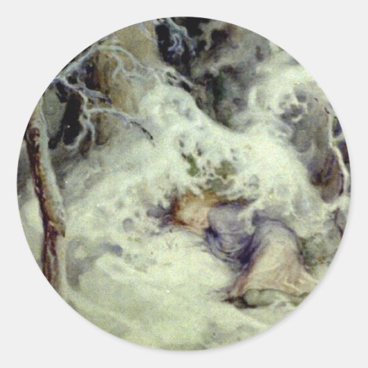 Kerstdroomsticker Ronde Sticker (Voorkant)